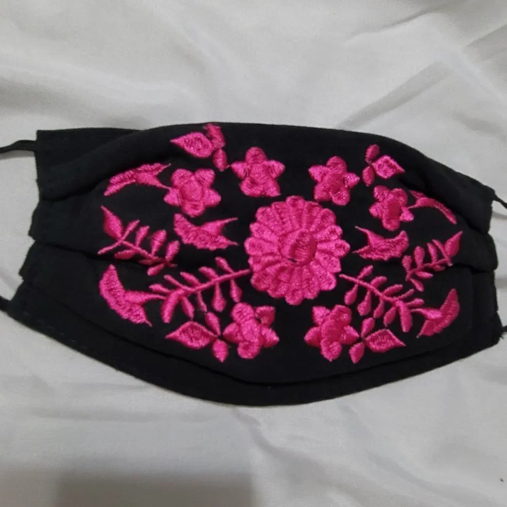 Mexican Embroidered Handmade Face Mask Cubrebocas Artesanal Triple Layer…